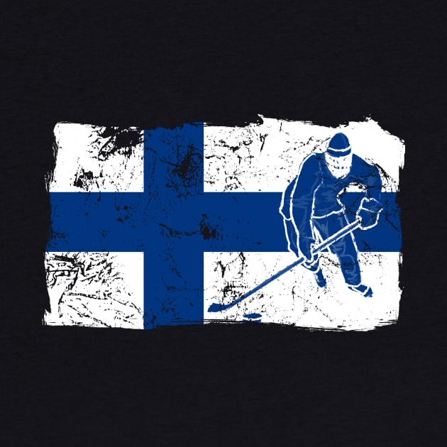 Finland Suomi Ice Hockey Player Flag Gift Idea by JeZeDe